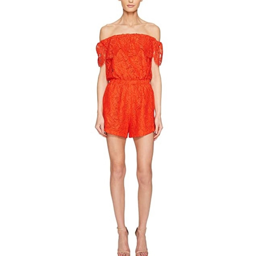 Lamarque Sina Lace Off The Shoulder Romper